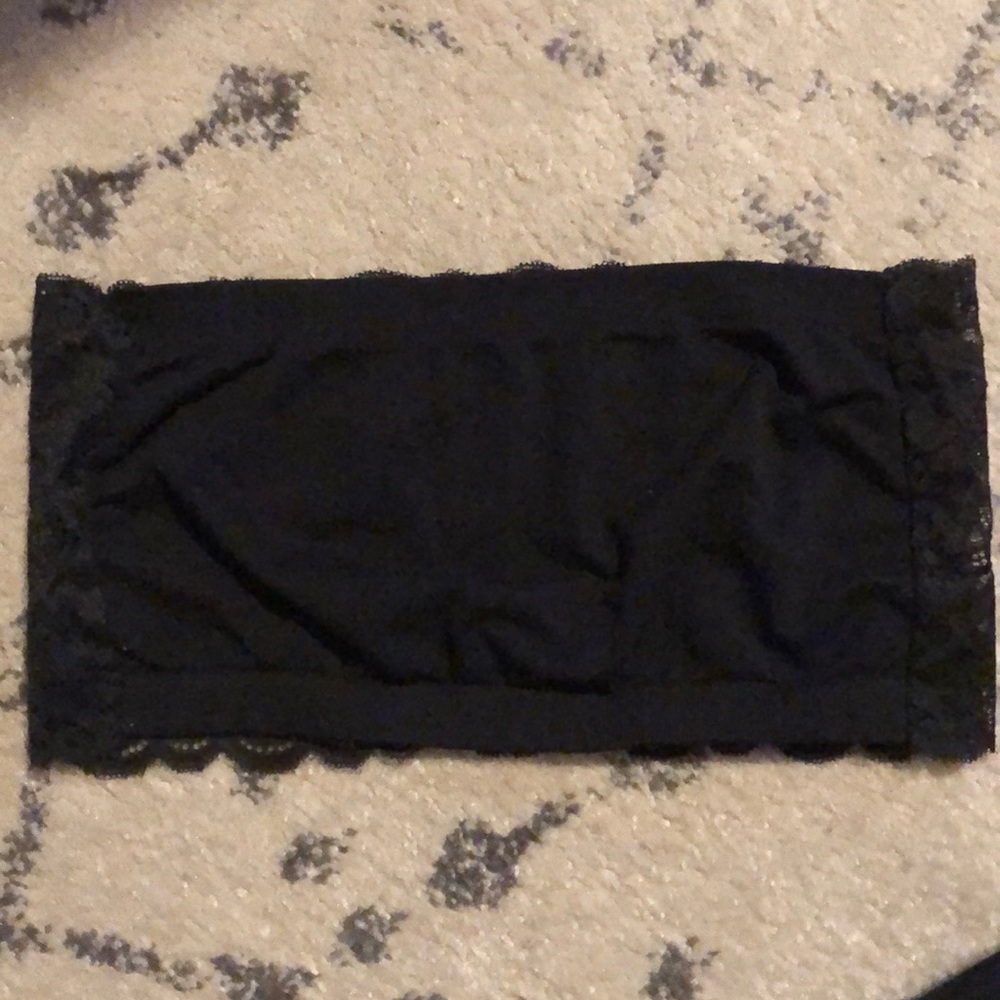 Black and lace bandeau top